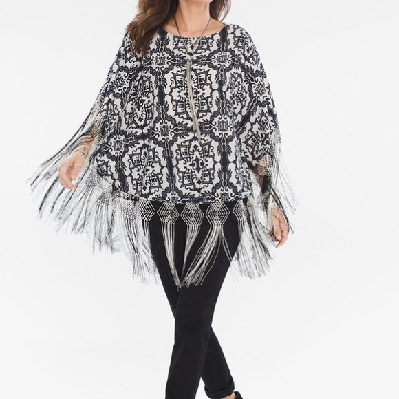 Chico's Tops - Chico’s Power Emblem Poncho Top Cape